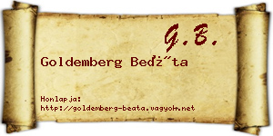 Goldemberg Beáta névjegykártya